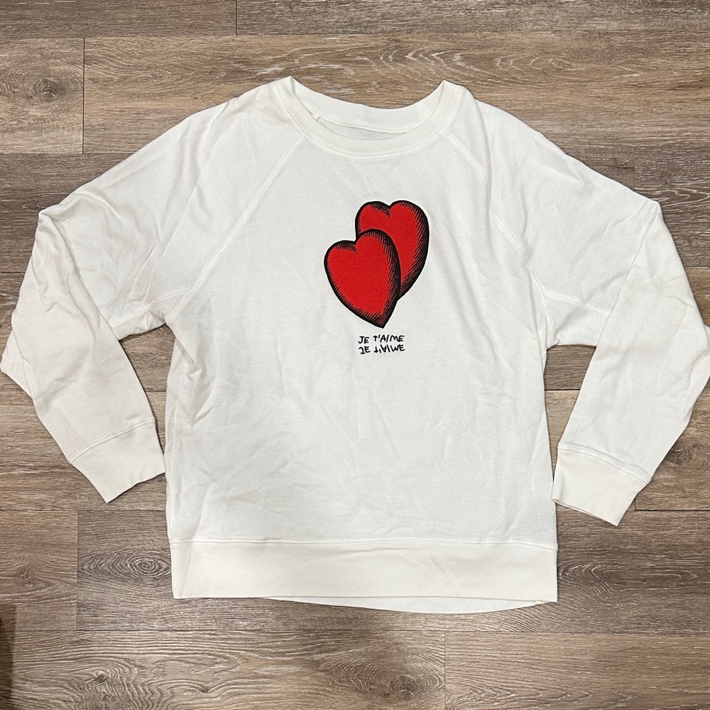 Zadig & Voltaire Cream Pullover with Red Hearts ♥️